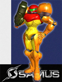 Samus as she appears in Melee.