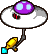 A Shroob UFO with its laser beam nozzle, prepared to fire.