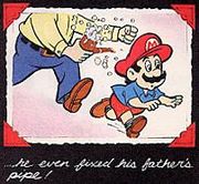 Mr. Mario chases after Mario.