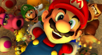 Mario and friends are ecstatic after winning the final game against Bowser's team.
