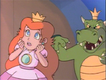 Princess Toadstool and King Koopa in the cartoons.