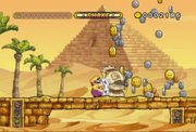 Wario, ready to shake things up.