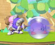 Kirby using his Shield.