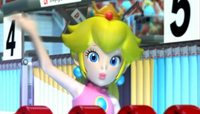 Peach in the opening for Mario & Sonic at the Olympic Games (Nintendo Wii version)