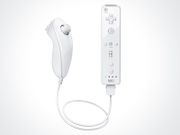 The Wii Remote(right). The standard controller for playing Wii games, along with the Nunchuk Attatchment.