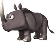 Rambi the Rhinoceros, as he appears in Donkey Kong Barrel Blast.