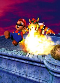 Bowser and Mario's rivalry escalates in Super Mario 64.