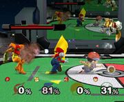 Four fighters in Melee mode.