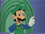 Luigi as he is seen in the Super Mario World animated series.