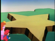 Mario and Princess Toadstool rush to a Star Road, as seen in the Super Mario World episode "King Scoopa Koopa".