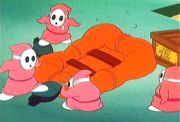 Several Shy Guys from The Super Mario Bros. Super Show!